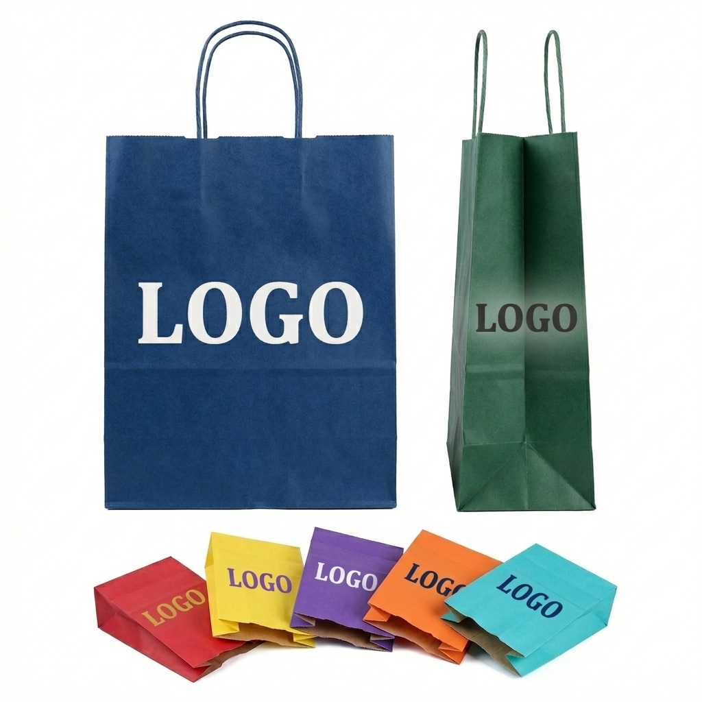 Vibrant Kraft Tote Bag Set for Branding & Gifting