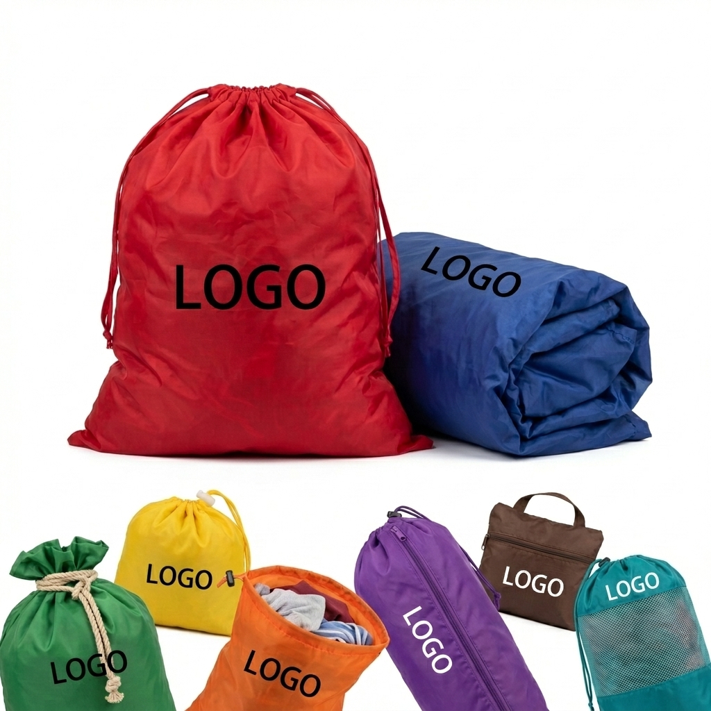 Reusable Multi-Color Drawstring Laundry Bags for Travel