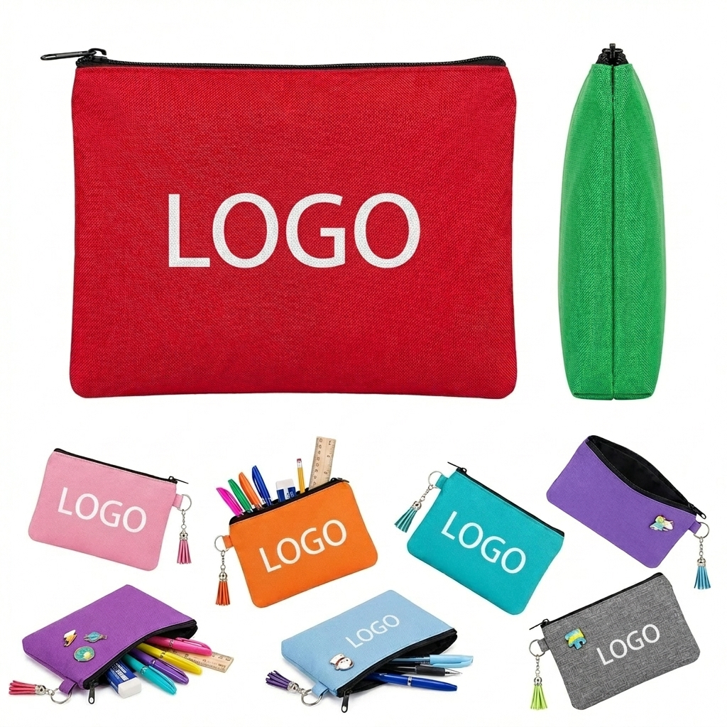 Customizable Oxford Fabric Zippered Pencil Case with Logo