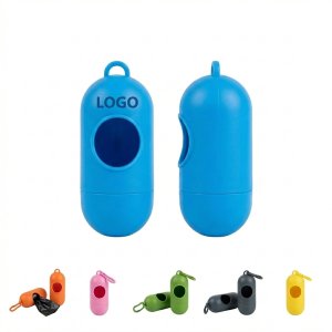 Capsule-Style Poop Bag Dispenser with D-Ring