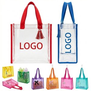 Vibrant Trim Transparent Arena Tote Bag for Events and Travel